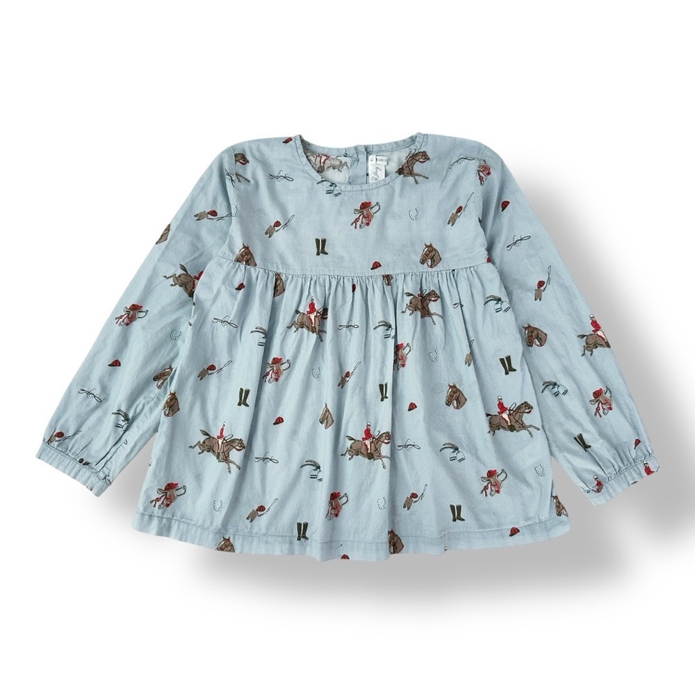 Rachel Riley | Riding Print Swing Cut Blouse (8 yrs) 🏇🏼🦊